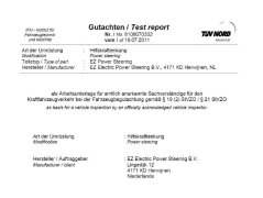 TÜV-Gutachten zur elekrischen Lenkhilfe