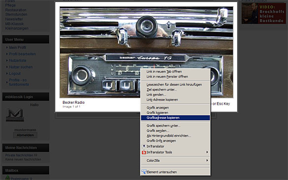 mbklassik.de: Profil bearbeiten - Galerieansicht